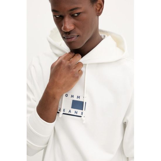 Ανδρικό Φούτερ Λευκό Tommy Jeans DM0DM21623-YBL