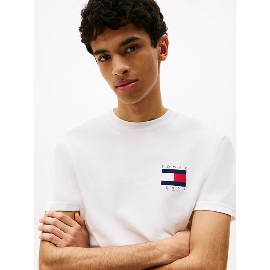 Ανδρικό T-shirt Λευκό Tommy Jeans DM0DM21910-YBL