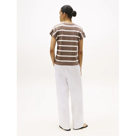 Γυναικείο Ριγέ T-shirt Καφέ Tommy Hilfiger WW0WW45628-0BL