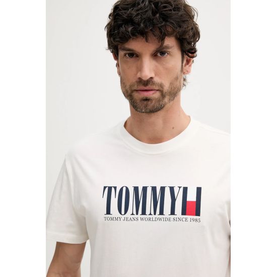 Ανδρικό T-shirt Λευκό Tommy Jeans DM0DM21941-YBL