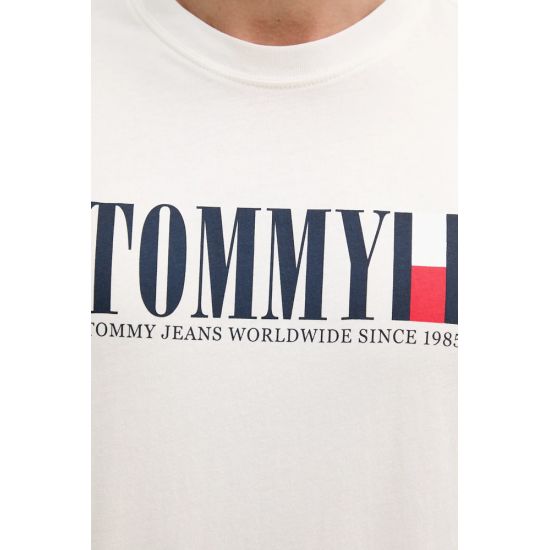 Ανδρικό T-shirt Λευκό Tommy Jeans DM0DM21941-YBL