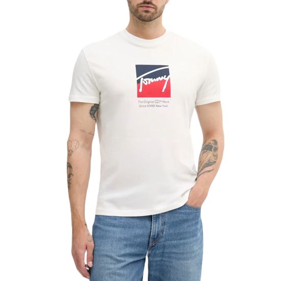 Ανδρικό T-shirt Λευκό Tommy Jeans DM0DM21940-YBL