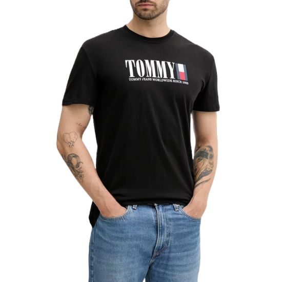 Ανδρικό T-shirt Μαύρο Tommy Jeans DM0DM21941-BDS