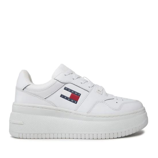 Γυναικεία Δερμάτινα Retro Basket Sneakers Λευκά Tommy Jeans EN0EN02506-YBS