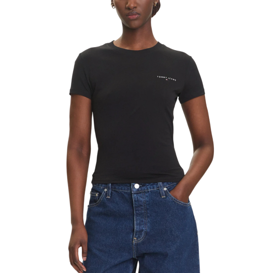 Γυναικείο Slim T-shirt Μαύρο Tommy Jeans DW0DW21164-BDS
