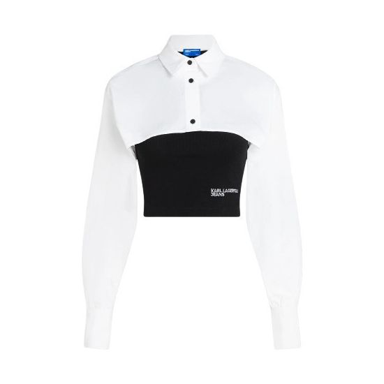Γυναικείο Πουκάμισο Λευκό Karl Lagerfeld Jeans A3W11006-998 BLACK/WHITE