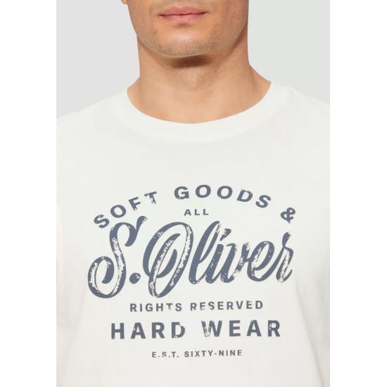 Ανδρικό T-Shirt Λευκό S.Oliver 2164753-01D1