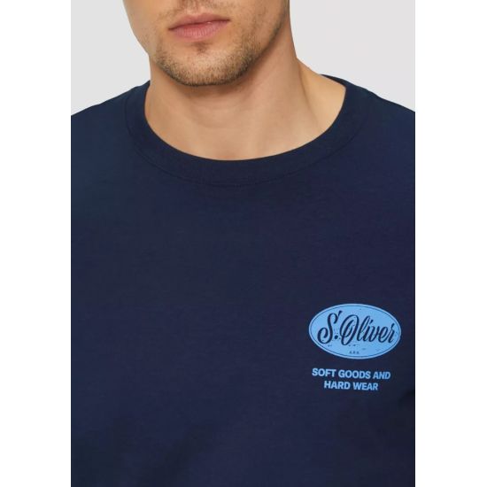 Ανδρικό T-Shirt Navy Μπλε S.Oliver 2164753-58D2