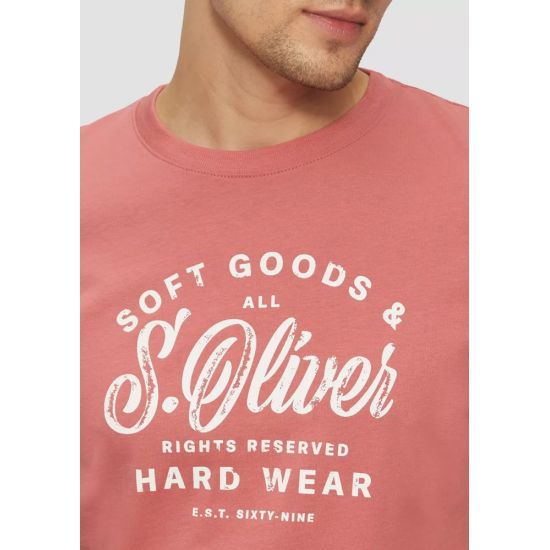 Ανδρικό T-Shirt Κοραλί S.Oliver 2164753-42D1