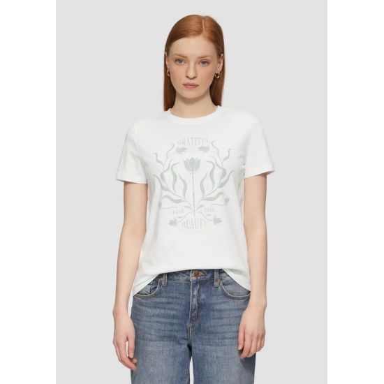 Γυναικείο T-shirt Λευκό S.Oliver 2165280-01D0