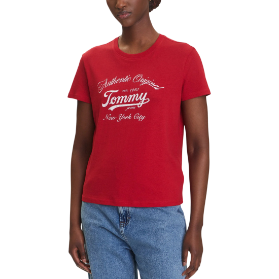 Γυναικείο T-shirt Κόκκινο Tommy Jeans DW0DW21404-XLE