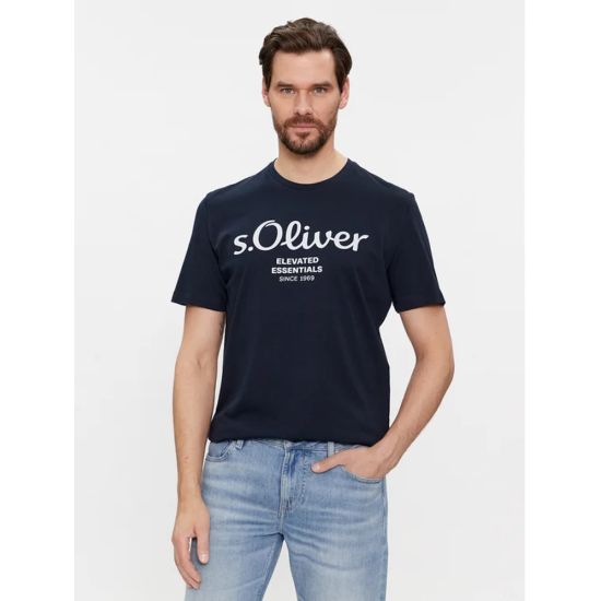 Ανδρικό T-shirt Navy Μπλε S.Oliver 2139909-59D1