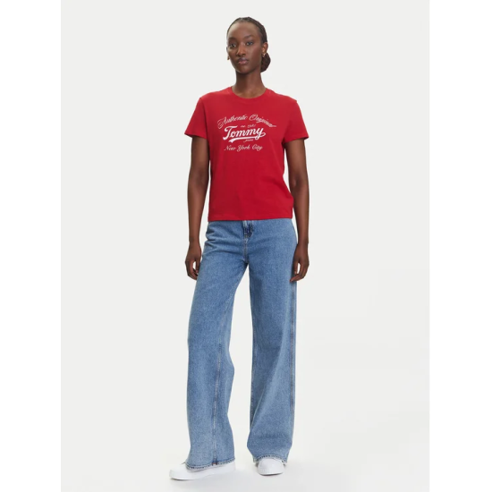 Γυναικείο T-shirt Κόκκινο Tommy Jeans DW0DW21404-XLE