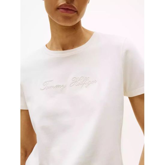 Γυναικείο T-shirt Εκρού Tommy Hilfiger WW0WW47210-YA8