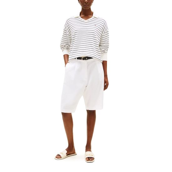 Γυναικείο Polo Πουλόβερ Εκρού Tommy Hilfiger WW0WW45695-0FH