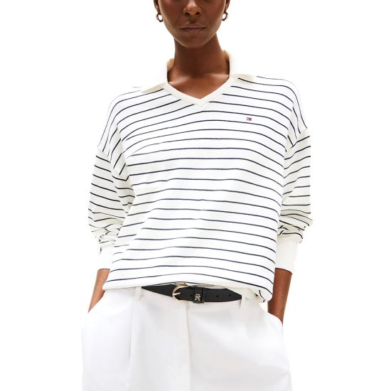 Γυναικείο Polo Πουλόβερ Εκρού Tommy Hilfiger WW0WW45695-0FH