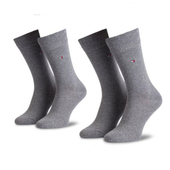 Ανδρικές Κάλτσες 2 Τεμαχίων Γκρι Tommy Hilfiger 371111-758 MIDDLE GREY MELANGE