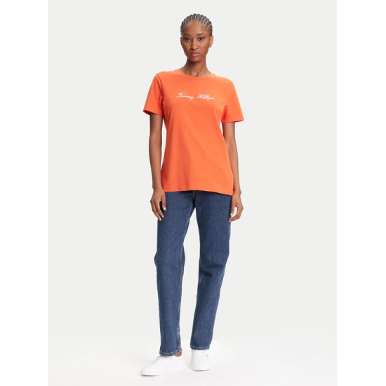 Γυναικείο T-shirt Πορτοκαλί Tommy Hilfiger WW0WW45746-SCX