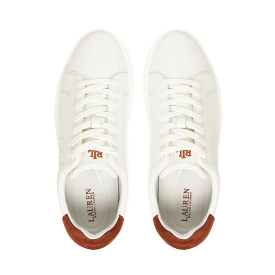 Γυναικεία Δερμάτινα Ainsley Sneakers Λευκά Ralph Lauren 802979188001-WHITE