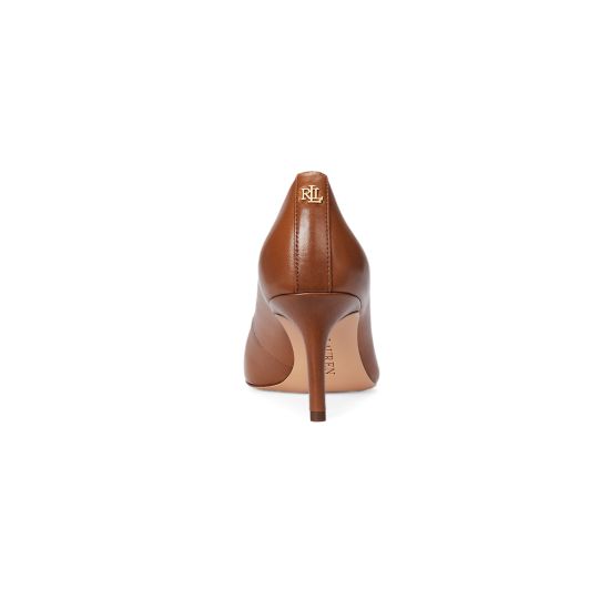 Γυναικείες Δερμάτινες Lanette Γόβες Καφέ Ralph Lauren 802972023002-TAN