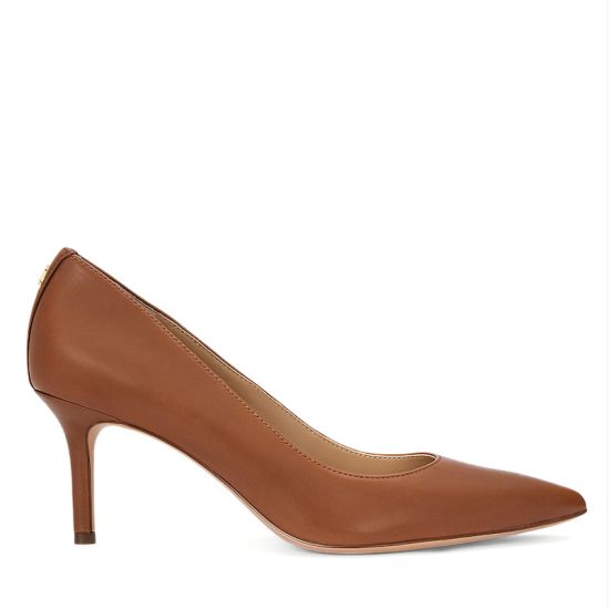 Γυναικείες Δερμάτινες Lanette Γόβες Καφέ Ralph Lauren 802972023002-TAN