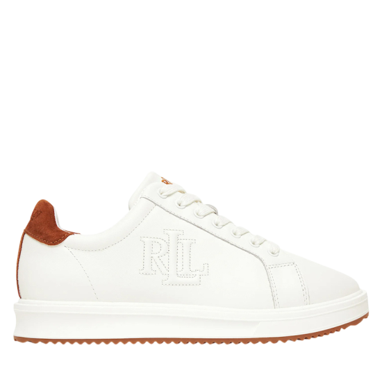 Γυναικεία Δερμάτινα Ainsley Sneakers Λευκά Ralph Lauren 802979188001-WHITE