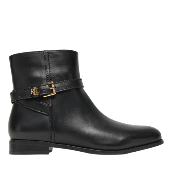 Γυναικείες Δερμάτινες Brooke Μπότες Μαύρες Ralph Lauren 802967768001-BLACK