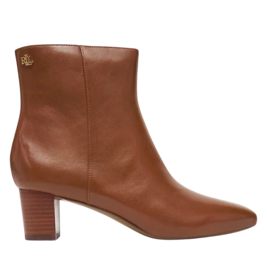 Γυναικείες Δερμάτινες Demi Μπότες Καφέ Ralph Lauren 802974503001-TAN