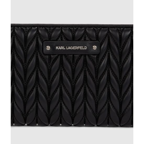 Γυναικείο K/Weave Πορτοφόλι Μαύρο Karl Lagerfeld A3W32038-1AV BLACK NICKEL