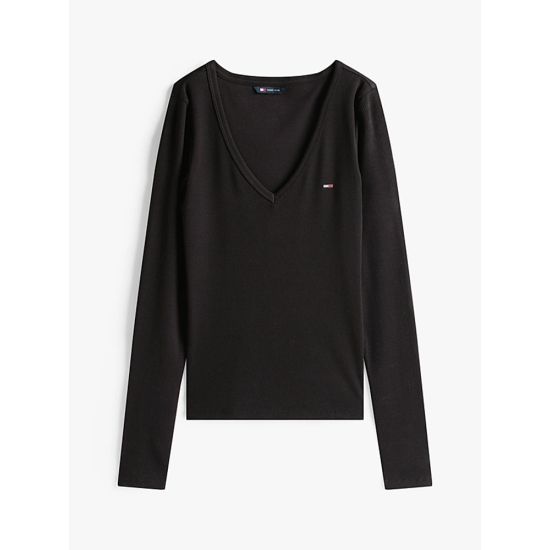 Γυναικεία Μακρυμάνικη Μπλούζα Μαύρη Tommy Jeans DW0DW17990-BDS