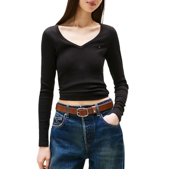 Γυναικεία Μακρυμάνικη Μπλούζα Μαύρη Tommy Jeans DW0DW17990-BDS