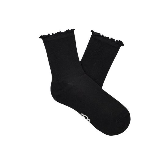 Γυναικείες Karsyn Lettuce Edge Κάλτσες Μαύρες UGG 1125531-BLK
