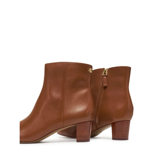 Γυναικείες Δερμάτινες Demi Μπότες Καφέ Ralph Lauren 802974503001-TAN