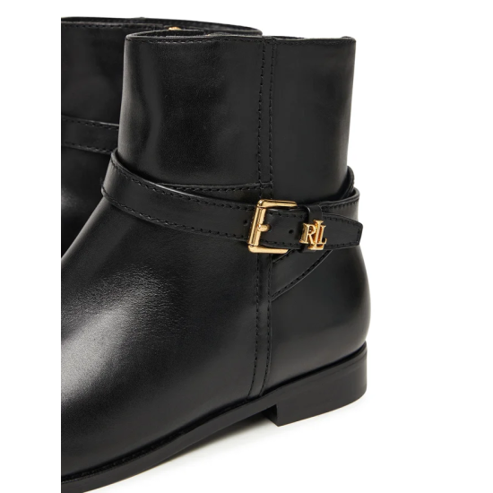 Γυναικείες Δερμάτινες Brooke Μπότες Μαύρες Ralph Lauren 802967768001-BLACK