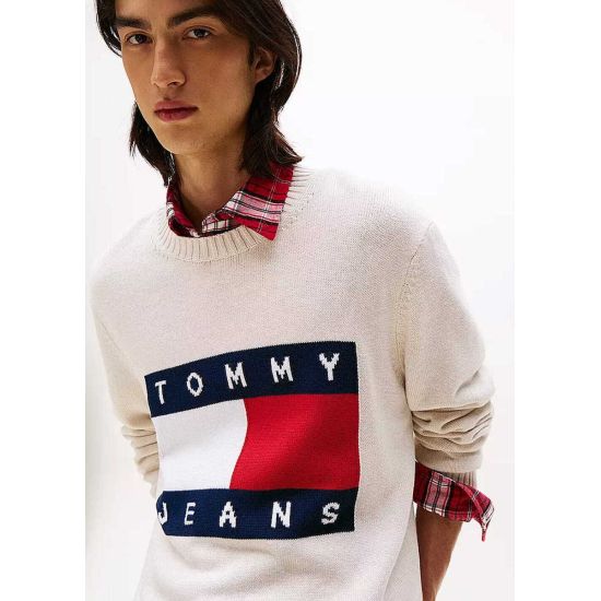 Ανδρικό Πουλόβερ Off White Tommy Jeans DM0DM22105-AFN
