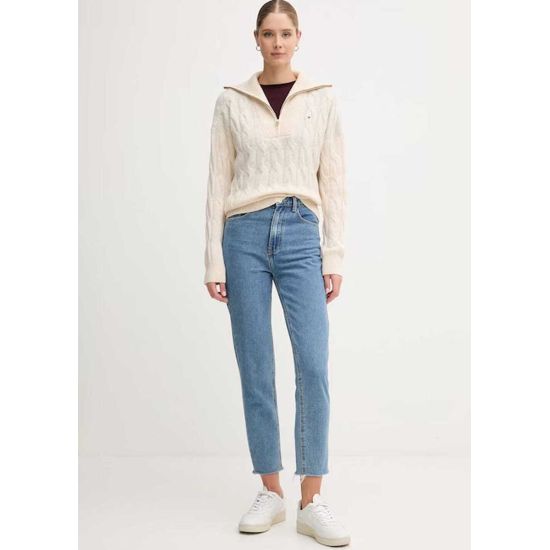 Γυναικείο Μάλλινο Πουλόβερ Μπεζ Tommy Hilfiger WW0WW46425-ADK