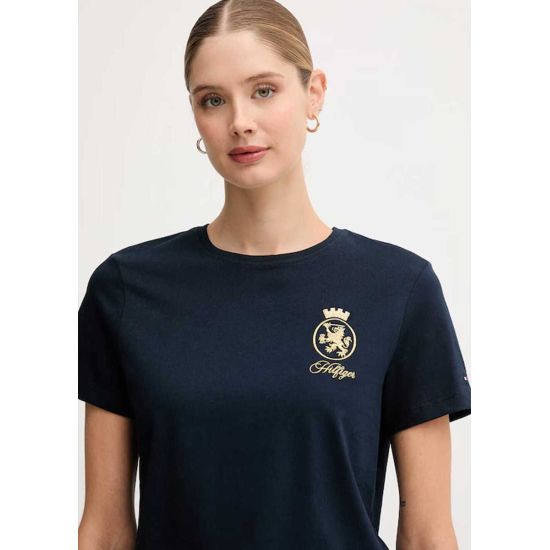 Γυναικείο TH Crest T-shirt Navy Μπλε Tommy Hilfiger WW0WW46153-C1G
