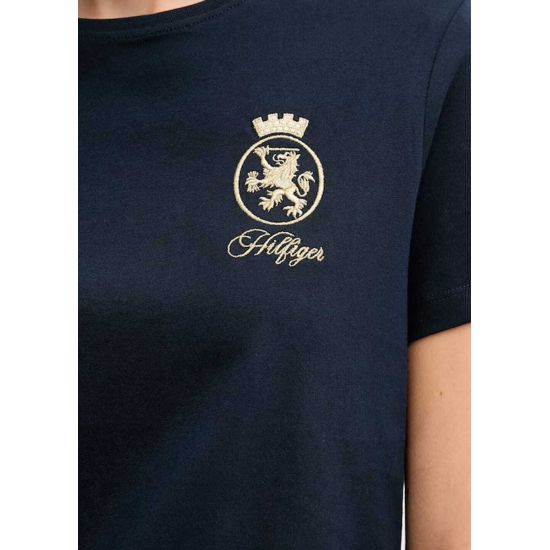 Γυναικείο TH Crest T-shirt Navy Μπλε Tommy Hilfiger WW0WW46153-C1G