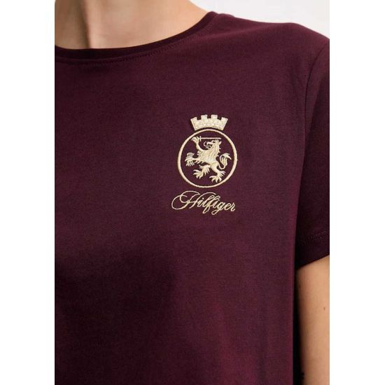 Γυναικείο TH Crest T-shirt Μπορντό Tommy Hilfiger WW0WW46153-XIH