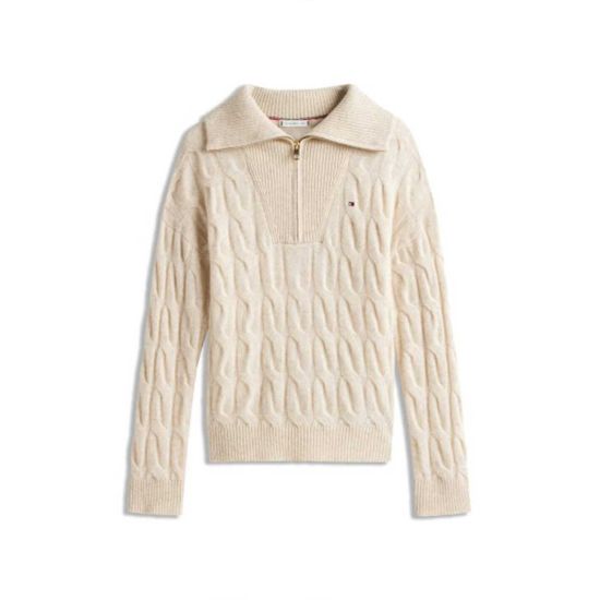 Γυναικείο Μάλλινο Πουλόβερ Μπεζ Tommy Hilfiger WW0WW46425-ADK