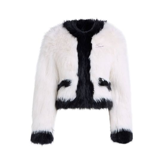 Γυναικεία Οικολογική Γούνα Λευκή Karl Lagerfeld A4W15051-101 WHITE/BLACK