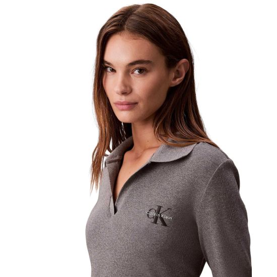 Γυναικείο Polo Φόρεμα Γκρι Calvin Klein LV047D214G-P7E