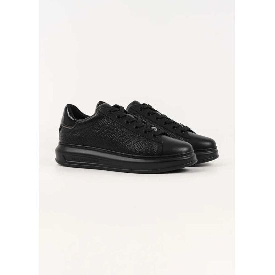 Ανδρικά Δερμάτινα Kapri Sneakers Μαύρα Karl Lagerfeld KL52543A-00X BLACK