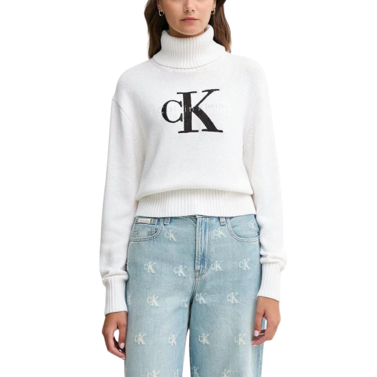 Γυναικείο Πουλόβερ Ζιβάγκο Λευκό Calvin Klein LV047D354G-YAA