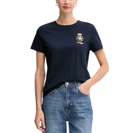 Γυναικείο TH Crest T-shirt Navy Μπλε Tommy Hilfiger WW0WW46153-C1G