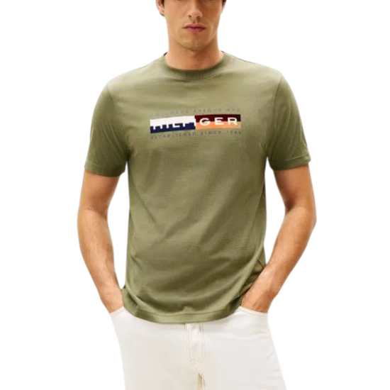 Ανδρικό T-shirt Λαδί Tommy Hilfiger MW0MW40014-PLI