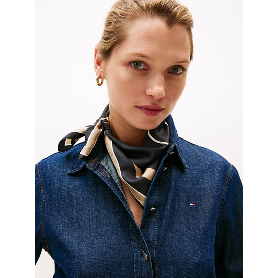 Γυναικείο TH Heritage Φουλάρι Μαύρο Tommy Hilfiger AW0AW17967-BDS