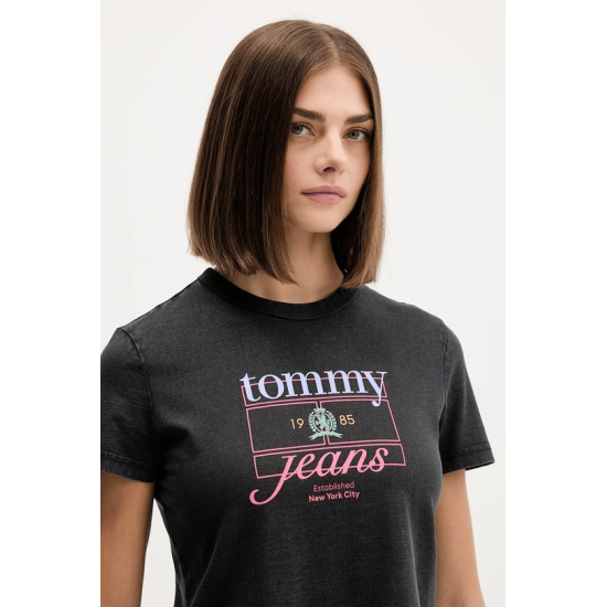Γυναικείο T-shirt Μαύρο Tommy Jeans DW0DW21533-BDS