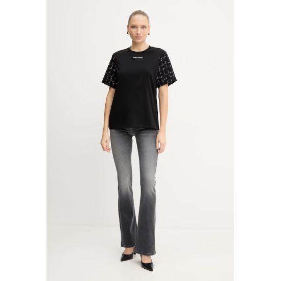 Γυναικείο T-shirt Μαύρο Karl Lagerfeld A4W17091-999 BLACK