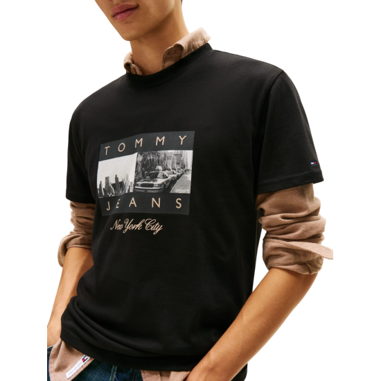 Ανδρικό T-shirt Μαύρο Tommy Jeans DM0DM22464-BDS